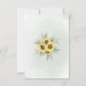 エレガンウォーターカラーサンフラワーグリーンブライダルシャワー サンキューカード (裏面)