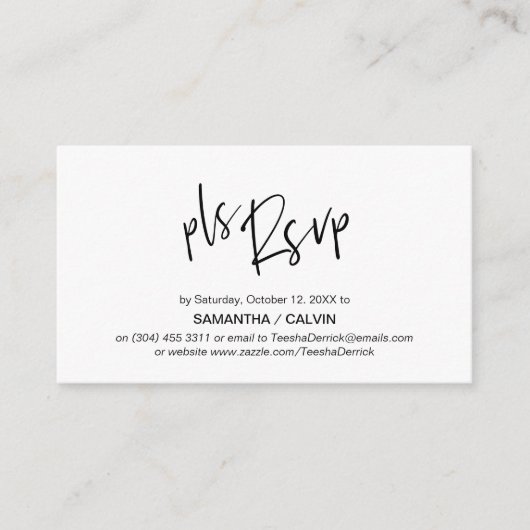 エレガンカジュアルス、ブラックグレースクリプト、RSVP対応 エンクロージャーカード (正面)