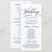 ・エレガンクラシックス・ネービー・ブルー結婚のセレモニー・プログラム プログラム (正面/裏面)