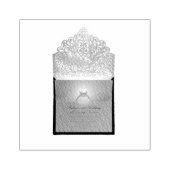 エレガンスで冠を飾る：王室の結婚式招待状 ラバースタンプ (インプリント)