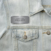 エレガンスとしゃれている:高級ブラッシュシルバーメタリック 名札 (インサイチュ)