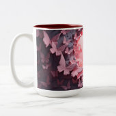 エレガンスのフラッタ：3Dバタフライコーヒーマグ ツートーンマグカップ (左)