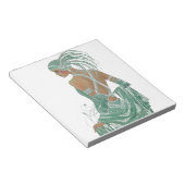 エレガンスの垣間見る：グリーンバックレスドレスデザイン ノートパッド (アングル)