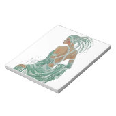 エレガンスの垣間見る：グリーンバックレスドレスデザイン ノートパッド (回転)