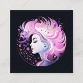 「エレガンスの本質」女性美しい スクエア名刺 (正面)