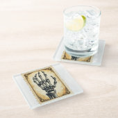 エレガンスの解剖学：ヴィンテージ骨格手 ガラスコースター (アングル)