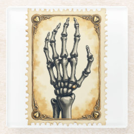 エレガンスの解剖学：ヴィンテージ骨格手 ガラスコースター
