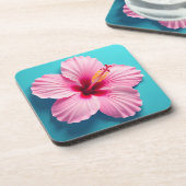 エレガンスの赤面：ピンクのハイビスカス放射能 コースター (左側)
