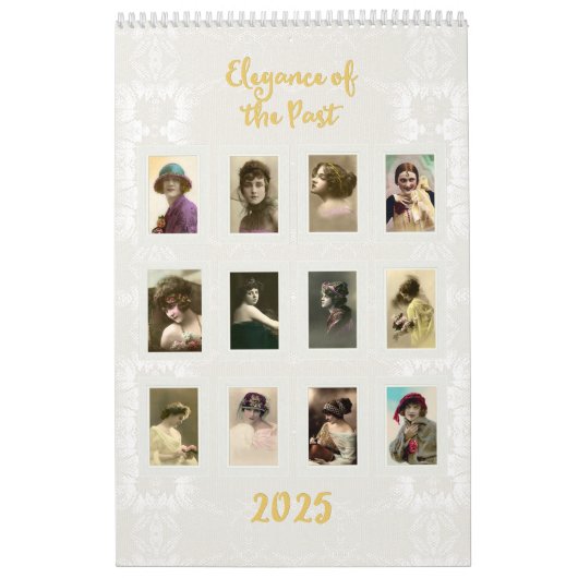 エレガンスの過去ヴィンテージポートレートはがき カレンダー (カバー)