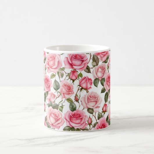 エレガンスはこの美しい開花マグカップとバラにある コーヒーマグカップ (中央)