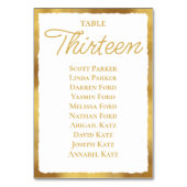 エレガンスはっきりしたホワイト金ゴールドエッジの座席表 テーブルナンバー (裏面)