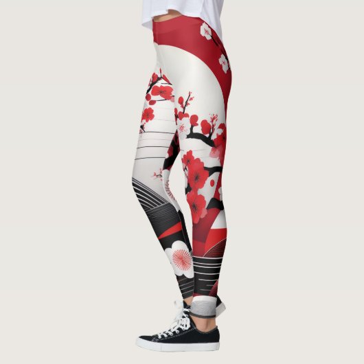 エレガンスを受け入れ日本の:さくらんぼブロッサムレギンス レギンス (左)