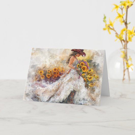 エレガンスアンドカントリーチャームインカウボーイスタイル カード (黄色い花)