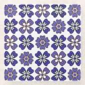 エレガンスインブルー開花コースター ガラスコースター (正面)