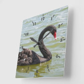 エレガンスオブブラックスワン スクエア壁時計 (傾斜)