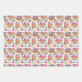 エレガンスカジュアルパープルバライエローフラワーズフローラ ラッピングペーパーシート (正面3)