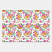 エレガンスカジュアルパープルバライエローフラワーズフローラ ラッピングペーパーシート (正面2)