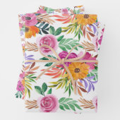 エレガンスカジュアルパープルバライエローフラワーズフローラ ラッピングペーパーシート (インサイチュ)