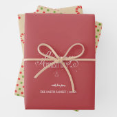 エレガンスカスタムメリークリスマスホリデーパターン ラッピングペーパーシート (インサイチュ)