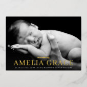 エレガンスクラシックフォトフォイル誕生の発表 箔招待状 (正面)