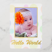 エレガンスクラシックフォトフォイル誕生の発表 箔招待状 (正面)