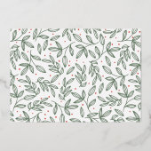 エレガンスクラシック金ゴールドメリークリスマスホリデーカード 箔招待状 (裏面)