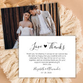 エレガンスシックハート結婚スクリプトの写真ありがとう ノートカード