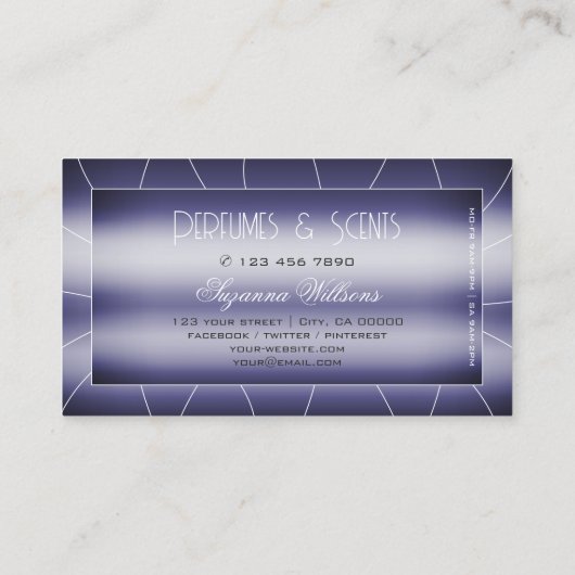 エレガンスシメリーブルースタイリッシュノーブルとダイヤモンド 名刺 (裏面)