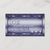 エレガンスシメリーブルースタイリッシュノーブルとダイヤモンド 名刺 (正面)