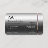 エレガンスシルバーバラ金ゴールドデコールダイアモンモノグラム 名刺 (裏面)