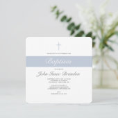 エレガンスシンプルバプテスマの招待 – ボーイズ 招待状 (スタンド正面)