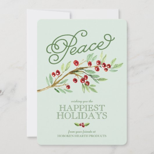 エレガンスシンプルピースビジネスホリディグリーティング シーズンカード (正面)