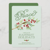 エレガンスシンプルピースビジネスホリディグリーティング シーズンカード (正面/裏面)