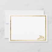 エレガンスシンプルホワイトゴールデンフローラブライデスメイド 招待状 (裏面)