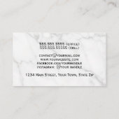 エレガンスシンプルホワイトマーブル情報オンバック 名刺 (裏面)