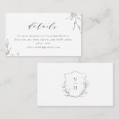 エレガンスシンプルボタニッ結婚クの詳細カード プレイスカード (正面/裏面)