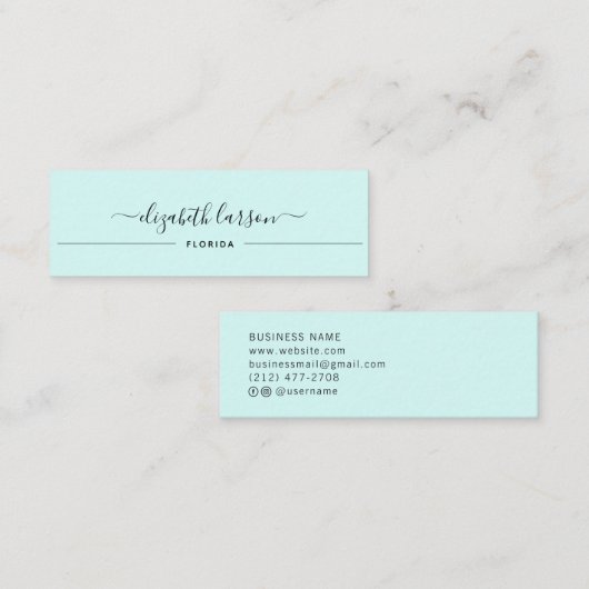 エレガンスシンプルライトグリーンイヤリングコレクション コーリングカード (正面/裏面)