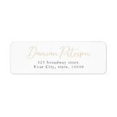 エレガンスシンプルロマンチックな台本差出人住所 ラベル (正面)