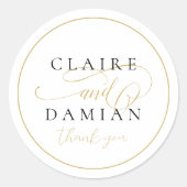 エレガンスシンプルロマンチックな台本結婚式の引き出物 ラウンドシール (正面)
