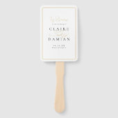 エレガンスシンプルロマンチックスクリプト結婚式 プログラム ハンドファン (正面)