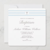 エレガンスシンプル少年の洗礼の招待 招待状 (正面)