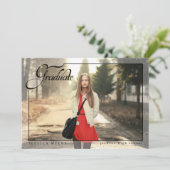 エレガンスシンプル、卒業写真の発表 招待状 (スタンド正面)