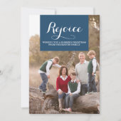 エレガンススクエアドホリデーフォトカード|青 シーズンカード (正面)