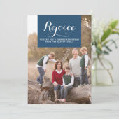 エレガンススクエアドホリデーフォトカード|青 シーズンカード (スタンド正面)