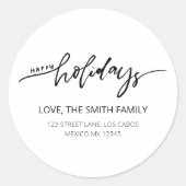 エレガンススクリプトハッピーホリデーズ差出人住所 ラウンドシール (正面)