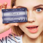 エレガンススタイリッシュブルーフェイク(ダイヤモンドと写真) 名刺