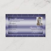 エレガンススタイリッシュブルーフェイク(ダイヤモンドと写真) 名刺 (裏面)