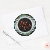 エレガンススタイリッシュレース保存日付ステッカー ラウンドシール (封筒)