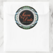 エレガンススタイリッシュレース保存日付ステッカー ラウンドシール (バッグ)