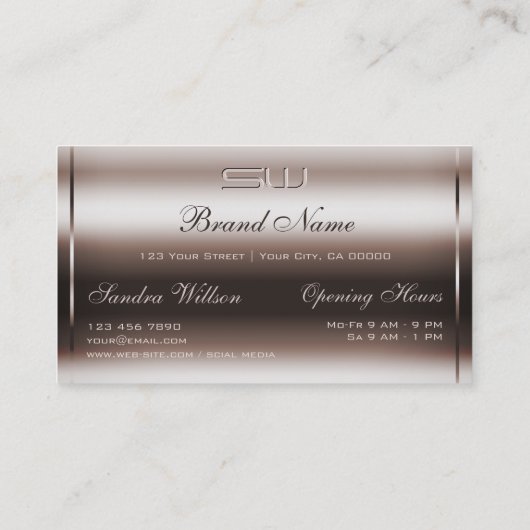 エレガンスダークバラ金ゴールドフェイクと3Dイニシャルノーブル 名刺 (裏面)